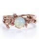 thumbnail image 1 of JeenMata Ópalo Etíope Redondo de 1 Quilate y Moissanita - Engaste de 4 Puntas - Juego de Boda de Inspiración Botánica - Baño de Oro Rosa de 18 K sobre Plata, 1 of 5