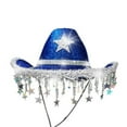 thumbnail image 5 of Santa Hats Western Cowb`oy Hat With Shiny Rhinestone And Fringe For Disco Party Country Music Festival Stage Performance Small Santa Hats, 5 of 6