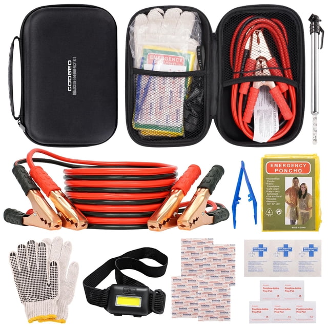 Kit de emergencia para coche COOGEO con cables de conexión de 2,5 m, color negro