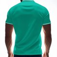 thumbnail image 4 of hoksml Men Short Sleeve Polo Shirt Casual Loose Business Shirts Solid Collared Pullover Button Turndown Collar T-Shirt Short Sleeved Tops, 4 of 9