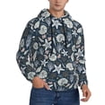 thumbnail image 2 of Picia Sea Shells 1 Pattern Casual Men's Hoodie - Lightweight Hooded Sweatshirt with Kangaroo Pocket, Comfortable Pullover for Everyday, Travel-X-Large, 2 of 7