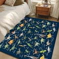 thumbnail image 4 of Blue Dinosaur Area Rugs 2.7'x5', Washable Small Throw Rugs for Kitchen Bedroom, Vintage Letters Farm Animals Indoor Outdoor Rug Non-Slip Low Pile Carpet Runner Reversible Floor Mats, 4 of 8
