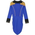 thumbnail image 5 of TiaoBug Mens Circus Magician Halloween Ringmaster Costume Long Sleeve Drum Band Jacket Tailcoat Royal Blue XL, 5 of 6