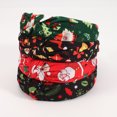 thumbnail image 6 of 4 PCS Christmas Cross Knotted Head Hoop Women's Wide Headbands Santa Claus Christmas Snowman Deer Tree Knotted Hair Band For Women And Girls, One Size, 6 of 10