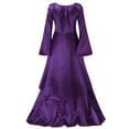 thumbnail image 5 of AOMPMSDX Maxi Dress for Women Vintage Retro Gothic Gown Dress Long Sleeve Lace Up Party Prom Dress, 5 of 6