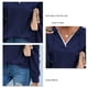 thumbnail image 5 of Sudadera con capucha de manga larga, color azul violáceo, para el trabajo, talla S, cuello en V y detalle de encaje, 5 of 6