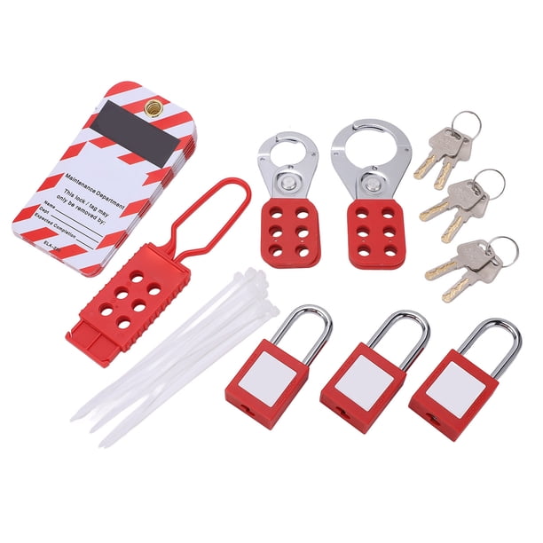 Electrical Lockout Tagout Kit, Tag Hasp Pocket Bag Set For Industrial ...