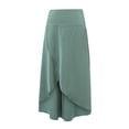 thumbnail image 6 of SAYOO Summer A-line Long Skirt for Women, Irregular High Waist Solid Color Stitching Skirts Casual Fashion, 6 of 9