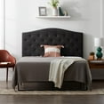 thumbnail image 2 of Rest Haven Hillboro Curved Edge Upholstered Headboard, Full, Charcoal, 2 of 8