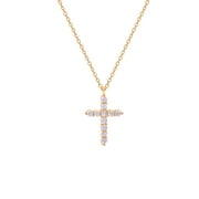 18K Gold Plated Crystal Cross Necklace