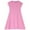 Pink, variant on BRGZLK Teen Girls Summer Cotton Linen Tiered Dresses Children'S Solid Color Round Neck Short Sleeve Spliced Lace Dress Blue 4-5 Years