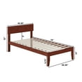 thumbnail image 3 of AFI Boston 14" Twin Wood Platform Bed Frame with Modern Headboard, Walnut, 3 of 4