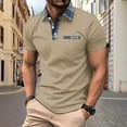 thumbnail image 2 of Men's Summer Casual Shirt Color Block Short Sleeve Lapel Top Mesh Breathable Quick Dry Sports Tee Gym Workout Fishing Hiking Beach Vacation Outfits Fashion Essential Gift for Him, 2 of 5