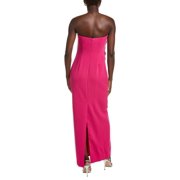 Badgley Mischka womens Flower Applique Gown, 6, Pink