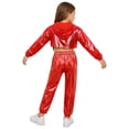thumbnail image 2 of TSSOE Girls Hip Hop Team Performance 3 Piece Outfits Skateboarding Clothes Modern Jazz Dance Clothing Set Red 6, 2 of 7