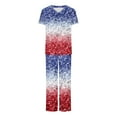 thumbnail image 1 of TIMIFIS Sarrau Rouge pour Femmes Tenue de Travail Professionnels Ensemble de Sarrau Médical Uniforme d'Infirmière Ensemble Jogger Imprimé Col en V Manches Courtes et Pantalon Long Tenue de Travail avec Poches - Printemps/été, 1 of 3