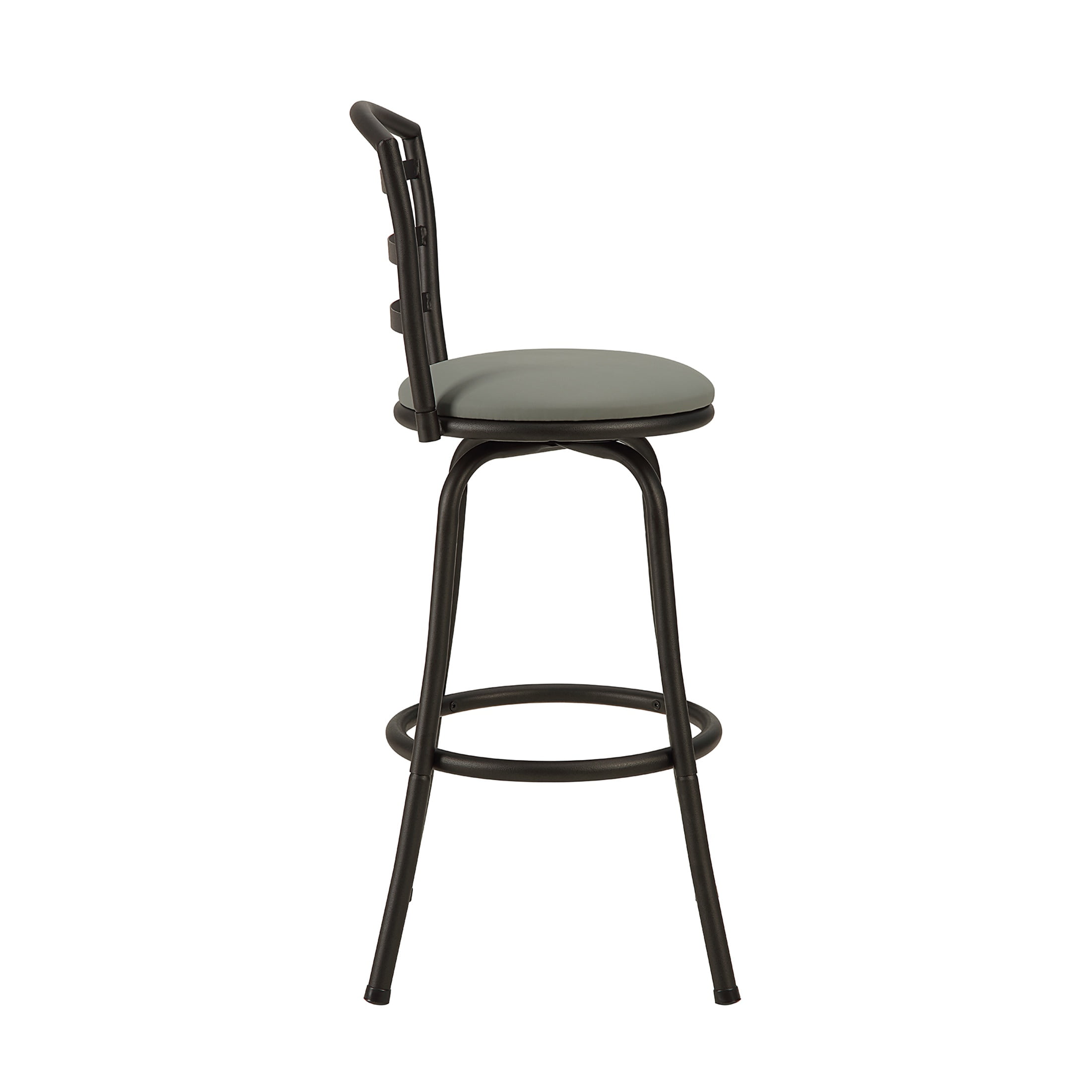 Mainstays 3 Pack Indoor Adjustable  24" or 29" Swivel Adjustable Black Metal Barstool, Dark Gray Seat