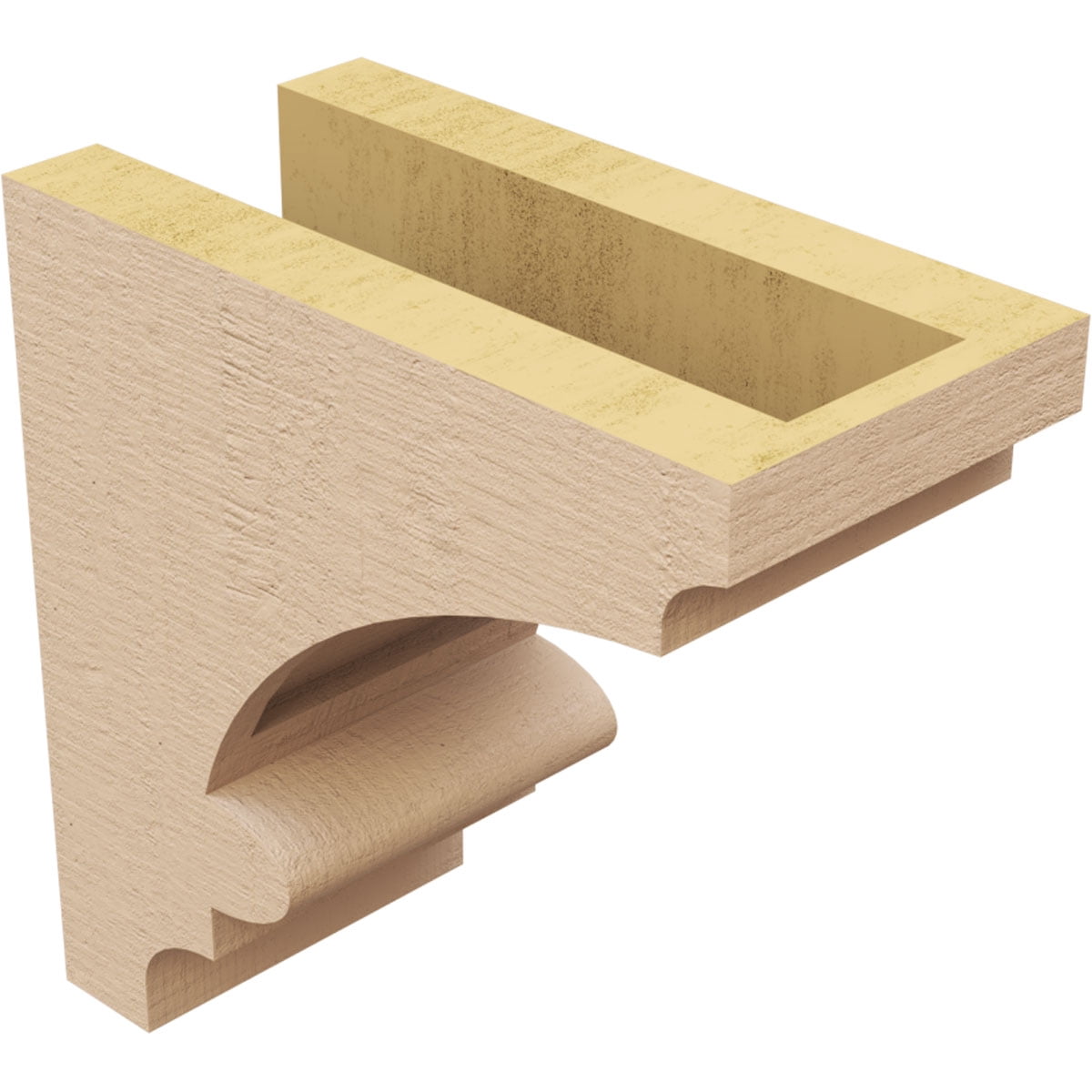 4"W x 8"D x 8"H Classic Diane Rough Cedar Woodgrain TimberThane Corbel, Primed Tan