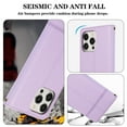 thumbnail image 3 of TECH CIRCLE Wallet Case For iPhone 13 Pro,Magnetic Flip Folio Stand Purse Case with Shoulder Wrist Strap Card Holder Cover Hidden Mirror Protective Cover for Apple iPhone 13 Pro 6.1" 2021,Purple, 3 of 8