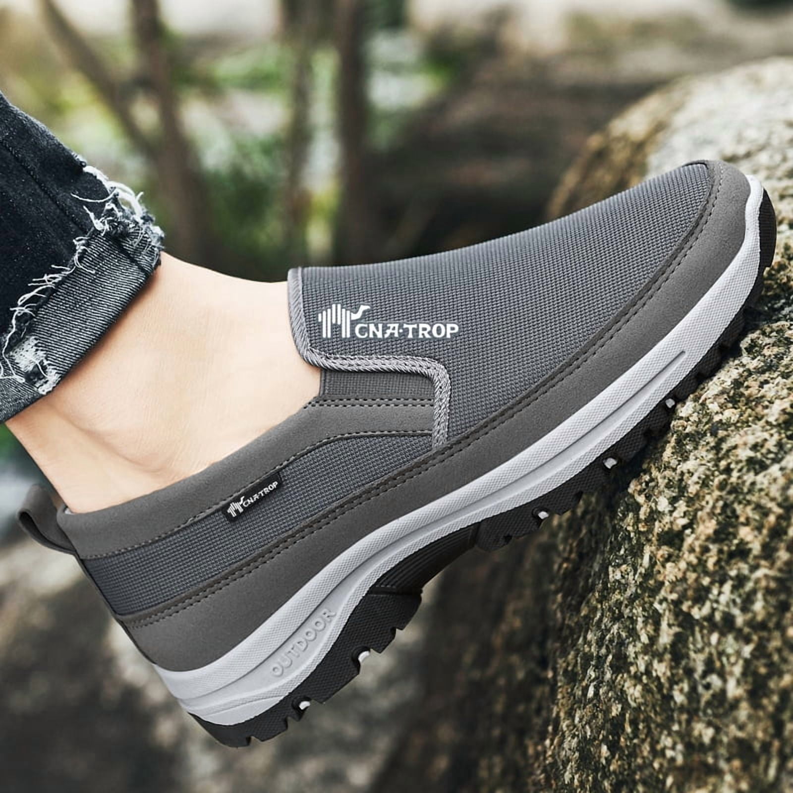 CNA.TROP Men's Slip on Casual Shoes Lightweight Breathable Anti-Slip Walking Shoes, Outdoor Hiking Shoes