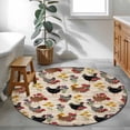 thumbnail image 3 of Round Rugs 3.3Ft, Farmhouse Rooster Round Area Rug Washable Indoor Throw Carpet, Vintage Watercolor Flowers Wood Grain Soft Non Slip Circle Rug for Laundry Room Patio Home Decor Aesthetic, 3 of 8