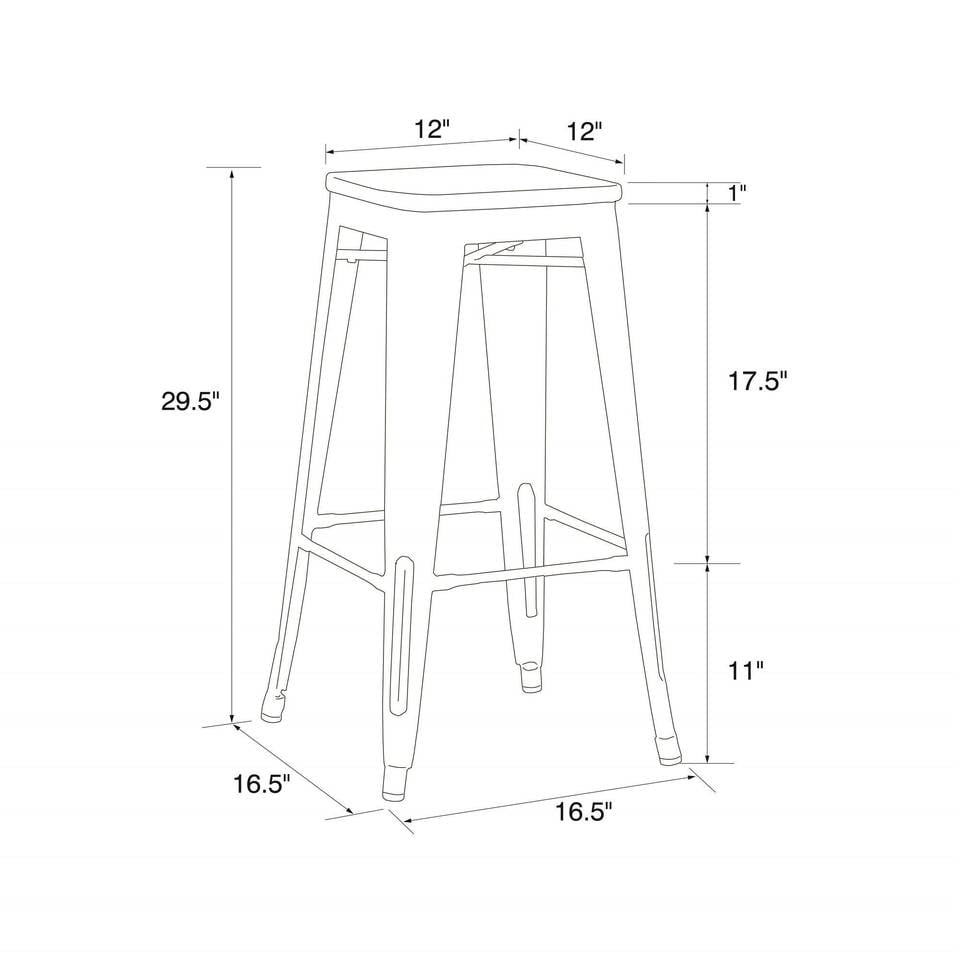 Dorel Home S Fusion 30 Metal Backless Bar Stool With Wood Counter Stool With Wood Seat Hints Of Its Antique Sleek Style K Out From The Distressed Metal Finish Steel Frame And Is Extra Sy