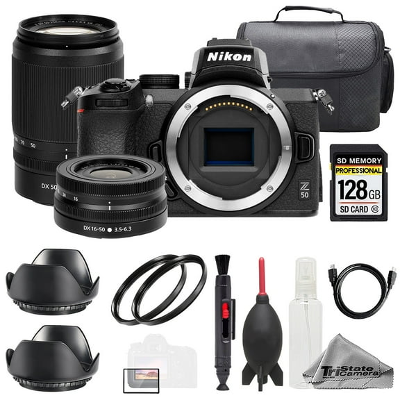 Nikon Z50 II   16-50mm & 50-250mm VR Lenses   128GB   Bag  UV Filter- Basic Kit
