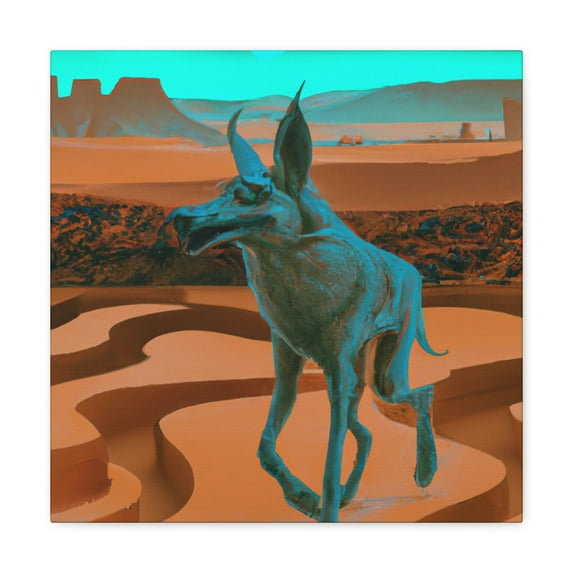 Coyote in Moonlight. - Canvas