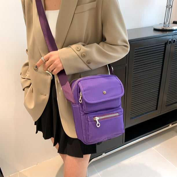 Bolso cruzado para mujer, moda informal, bolso de viaje para mujer, monedero para mujer (púrpura)