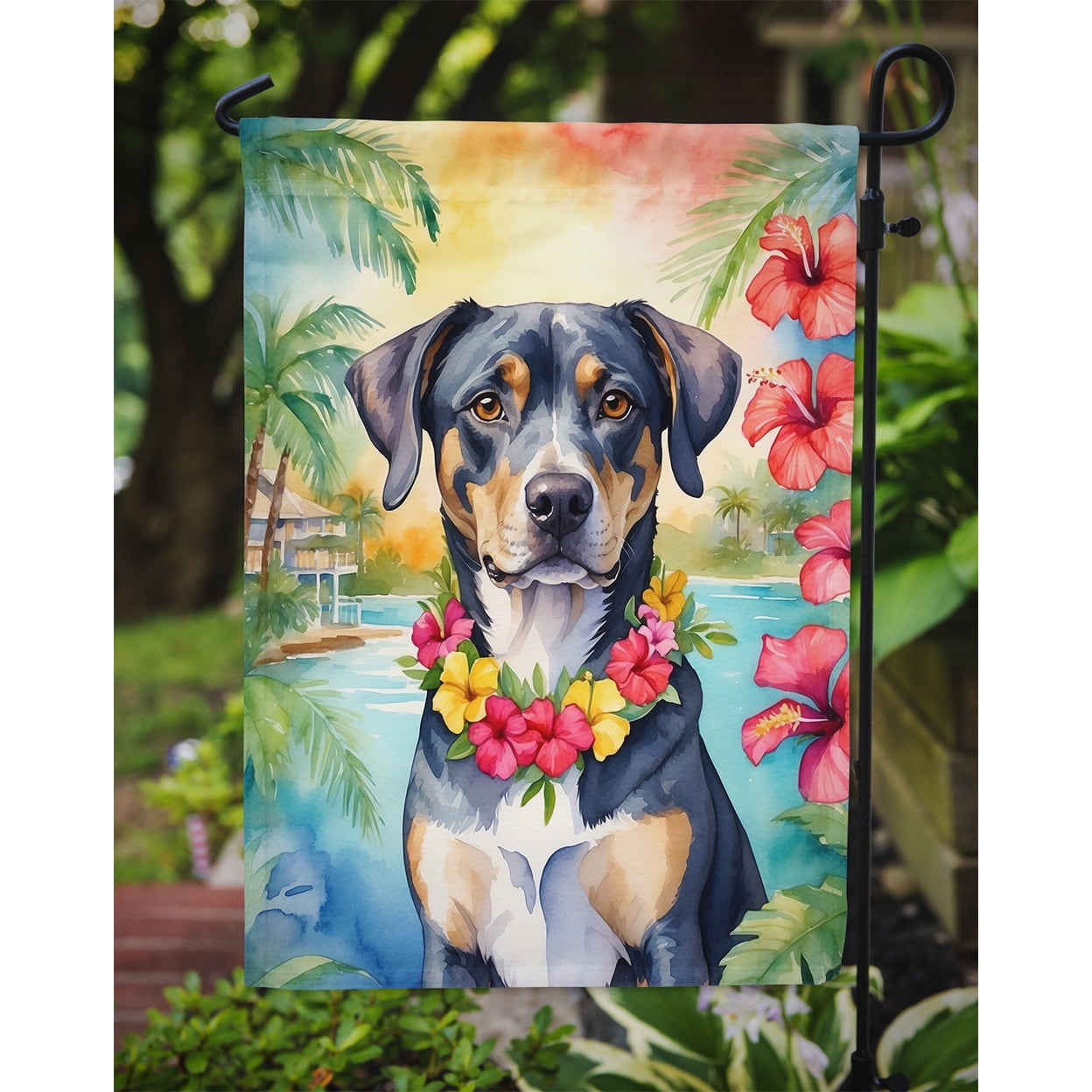 Catahoula Luau Garden Flag 11.25 in x 15.5 in