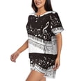 thumbnail image 2 of Picia Piano Keys With Musical Notes Pajamas Sets for Women Soft Short-Sleeved Pjs with Lounge Shorts Two Piece Sleepwear-4X-Large, 2 of 9
