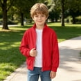 thumbnail image 5 of Busydd Boys and Girls Corduroy Jacket 4-15 Years Casual Solid Color Long Sleeve Fall Jacket Trendy Ribbed Zip Up Stand Collar Jacket Outerwear, 5 of 9