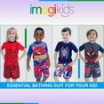 thumbnail image 3 of Marvel Spider-Man UPF 50+ Rash Guard and Swim Trunks Outfit Set Logo Toddler to Little Kid, 3 of 5