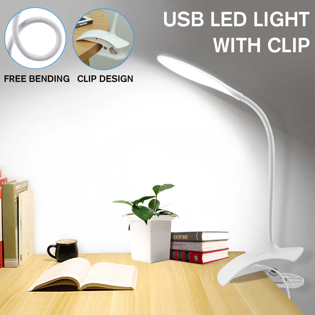 Novashion LED Clip Book Light, Portable LED Book Light 360° Rotation