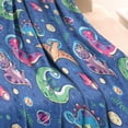 thumbnail image 3 of DarkBlue Cartoon Dinosaurs Planets Pattern Blanket,Comfortable Soft Flannel Throw Blanket,All Season,Warm Lightweight Blankets for Sofa Bed Couch Living Room Chair,30"x40", 3 of 4