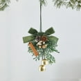 thumbnail image 6 of PuSpu Christmas Tree Scene Layout 27x13x3cm 1pc Green Polyester Bow Pine Cones Bells Pendant Ornaments Holiday Venue Décor Durable Hanging Accent, 6 of 6