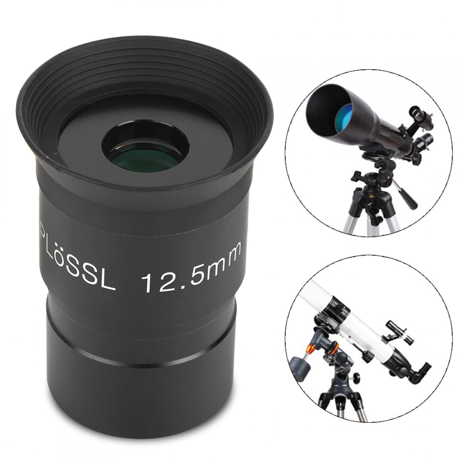 Plossl 12.5mm Long-Focus Eyepiece Multilayer Wideband Coating 1.25inches Metal Monocular Accessory for Astronomical Telescope Plossl Eyepiece 