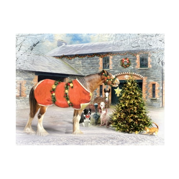 Canvas Wall Art - Trudi Simmonds 'The Christmas Star 1' Wall Art for Living Room, Bedroom, or Office Décor by Trademark Fine Art - 19 x 14 Inches