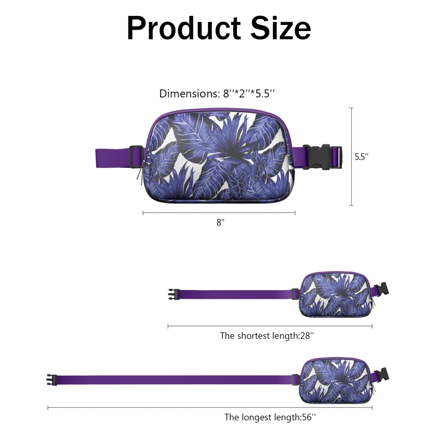 Hawaiian Jungle Leaf Belt Bag – Colorful Aloha Fanny Pack for Nature and Beach Lovers