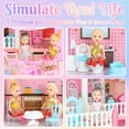 thumbnail image 3 of Big Doll House Girl Toys Dream Dollhouse 4-Story 15 Rooms Playhouse with 3 Dolls, Lights, Furniture and Accessories, Pretend Play Toddler Doll Houses for Kids 3 4 5 6 7 8+ Year Old Gift, 3 of 7