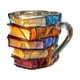 thumbnail image 3 of Taza con forma de libro apilado pintado, taza de café, decoración de mesa, versátil, ligera, novedosa, 9 x 9 x 12 cm, para ratones de , 260, 3 of 8