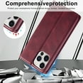 thumbnail image 7 of Jiahe Cover Case for iPhone 13 Pro Max,Luxury Leather Card Holder Wallet Case Kickstand Flip Cover for iPhone 13  Pro Max 6.7-inch,Red, 7 of 7