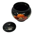 thumbnail image 2 of Borisovskaya Keramika Poppy Clay Baking Pot with Lid 28.7 fl oz (850 ml) Hand-Painted and Handmade Ramekin Red Clay Bean Pot Stoneware Cookware, Black, 2 of 6