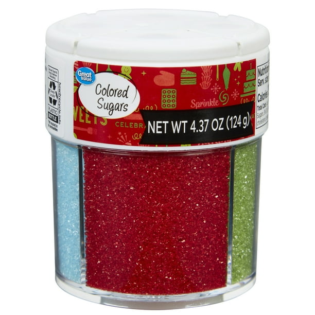 Great Value Holiday 4Cell Colored Sugar Mix, 4.37 oz