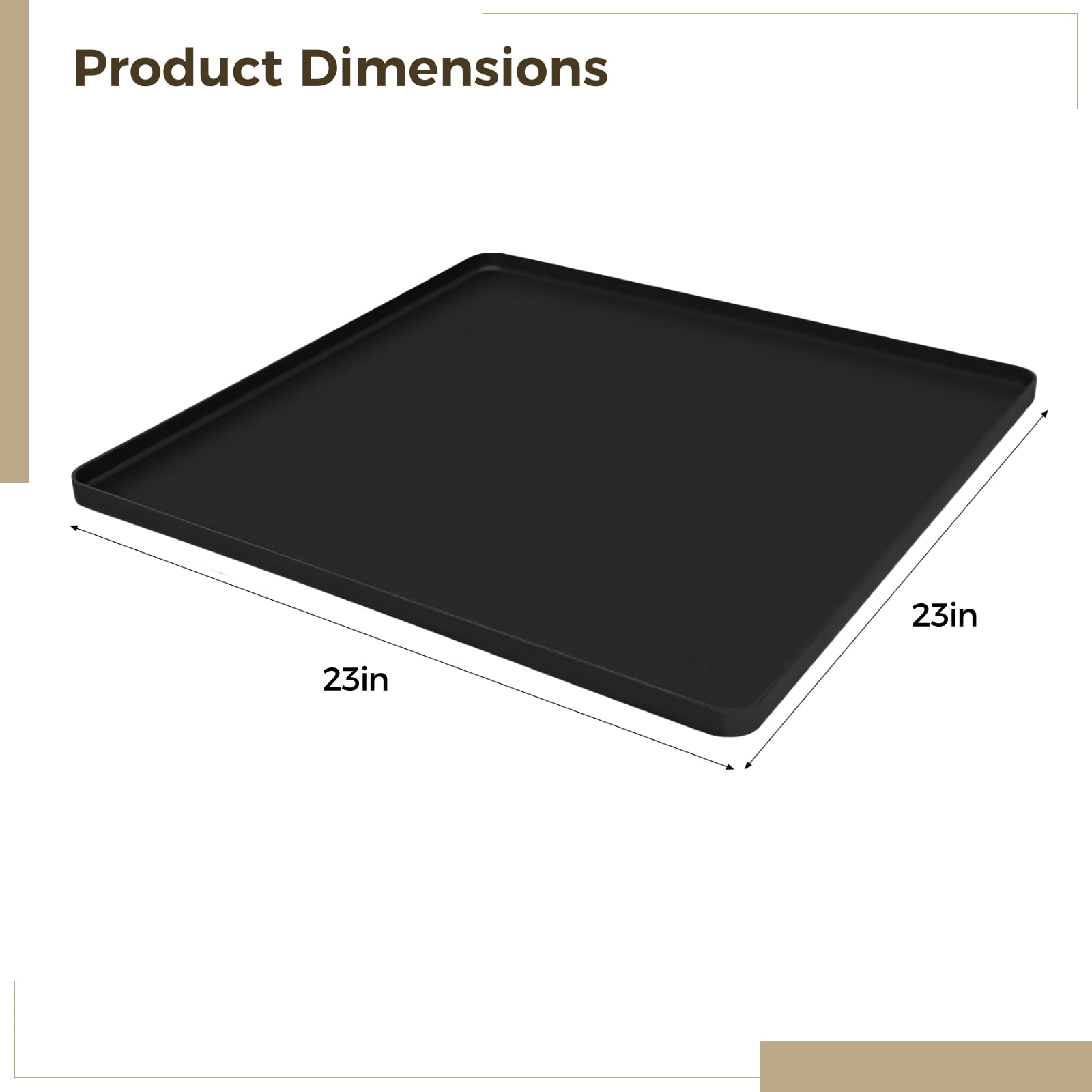 23 x 23 inch Non-Slip Silicone Mini Fridge Mat, Refrigerator Freezer Silicone Pad, Waterproof Protection Pad for Washer Dryer, Multi-Purpose Silicone Mat for Laundry Room Kitchen Appliances