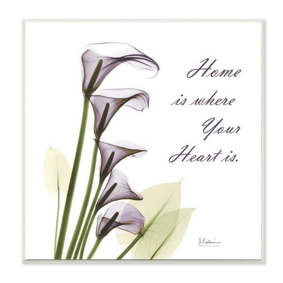 Stupell Industries Home Where Heart Is Quote Calla Lily Flowers Wall Plaque by Albert Koetsier