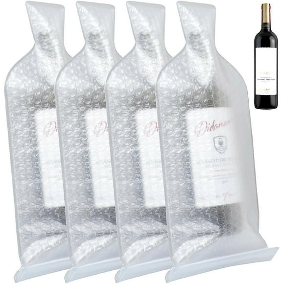 4 Set Wine Bottle Bags for Travel Reusable Wine Bottle Protector Bags Double-Layered Protection Wine Bottle Sleeves