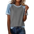thumbnail image 4 of YVNAURA Womens Summer Crewneck T Shirts Casual Vacation Outfits Short Sleeve Loose Fit Tees Going Out Tops Breathable Lightweight Everyday Basic Summer Tops for Women 2026, Grey,XXXL, 4 of 6