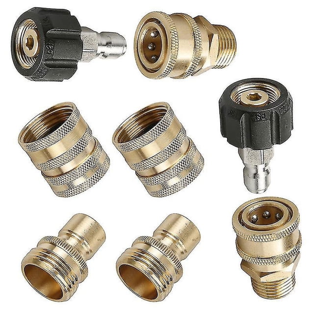 Accesorios para lavadora a presión, kit de conector rápido de manguera de alta presión, conecta lanza de barril y manguera, conexión rápida M22 de 3/8 pulgadas y desconexión rápida de 3/4 pulgada