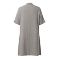 thumbnail image 5 of Women's Casual V Neck Dress with Pockets and Buttons Comfortable Everyday Summer Dress,Grey,M, 5 of 6